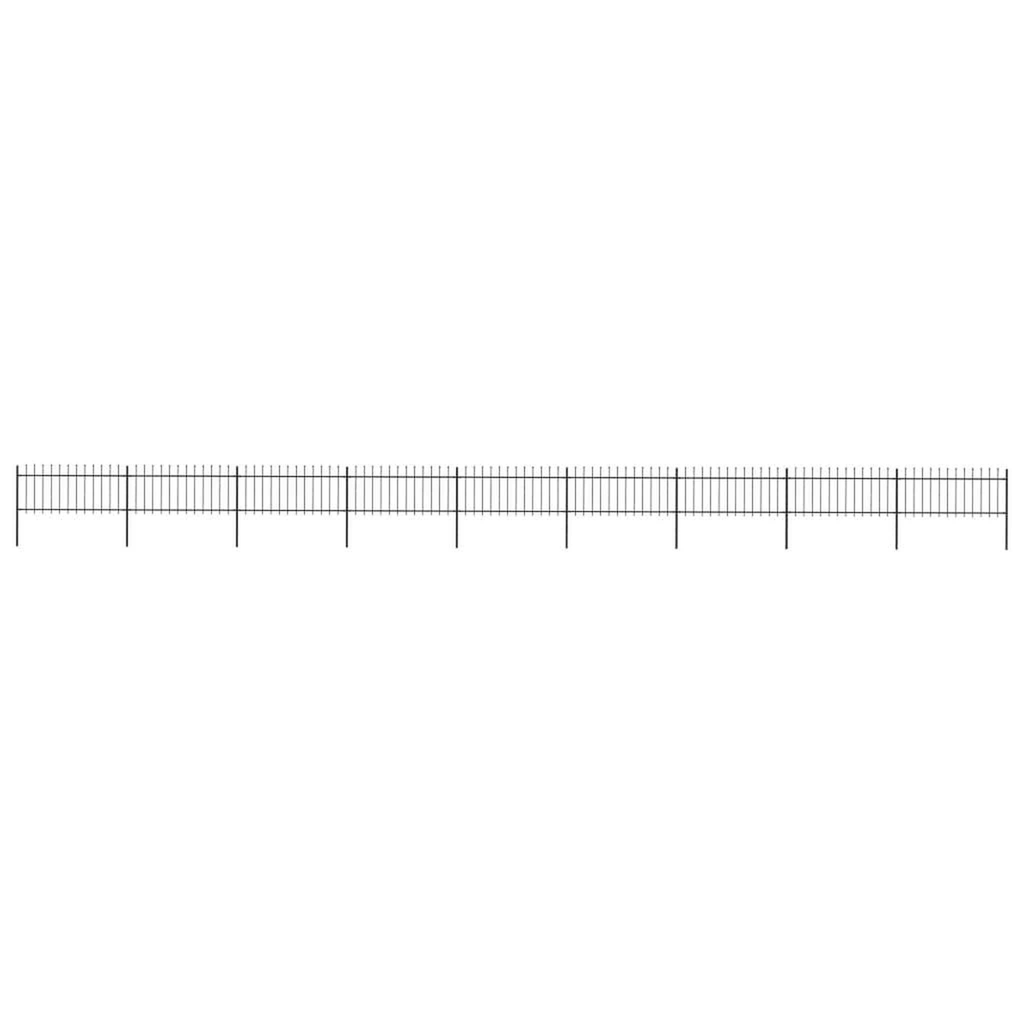Voir la diapositive 1 : VIDAXL Cloture de jardin avec dessus en lance Acier 15,3 x 0,8 m Noir