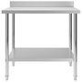 Voir la diapositive 3 : VIDAXL Table de travail de cuisine avec dosseret 100x60x93 cm Inox