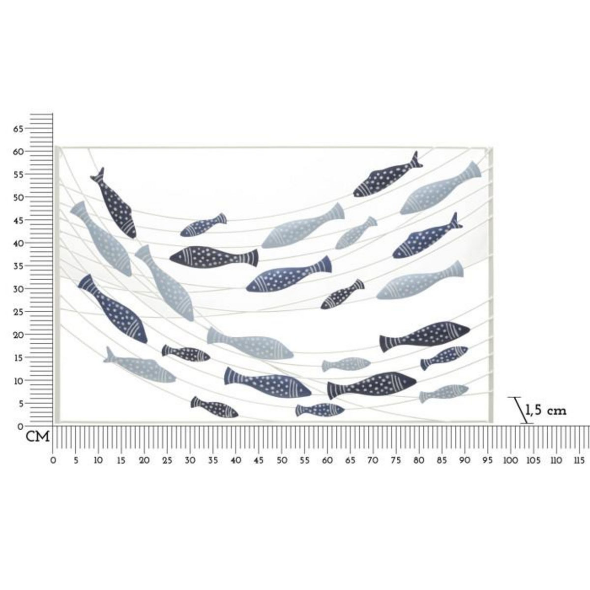 Paris Prix Décoration Murale Encadrée en Métal  Pesci  96cm Multicolore