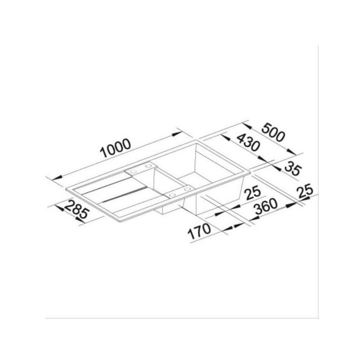 Blanco Evier à encastrer 60cm manuel gris/noire avec siphon - 513239