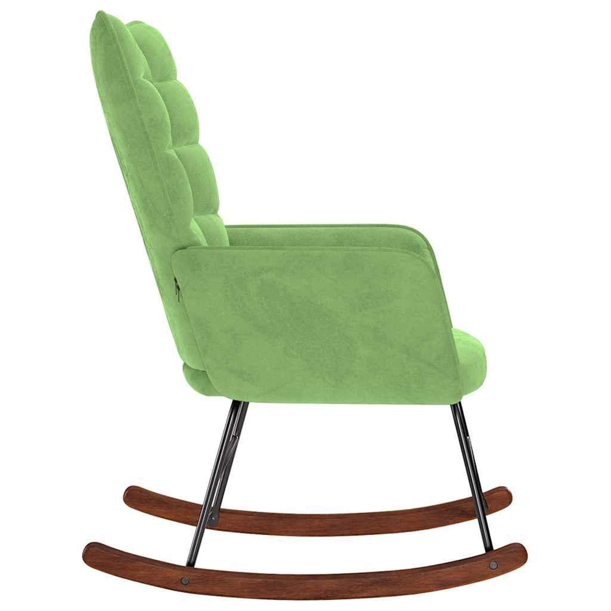 Voir la diapositive 5 : VIDAXL Chaise a bascule Vert clair Velours