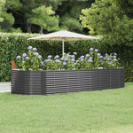 VIDAXL Lit sureleve de jardin Anthracite Acier enduit de poudre