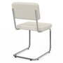 Voir la diapositive 4 : ID MARKET Lot de 4 chaises cantilever NAHE en velours côtelé beige et pied métal