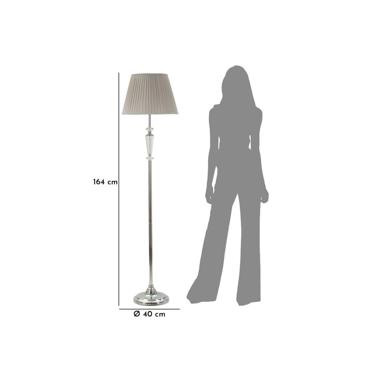 Paris Prix Lampadaire en Métal  Tolly  164cm Argent