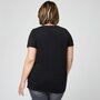 IN EXTENSO T-shirt manches courtes noir col v en dentelle grande taille femme