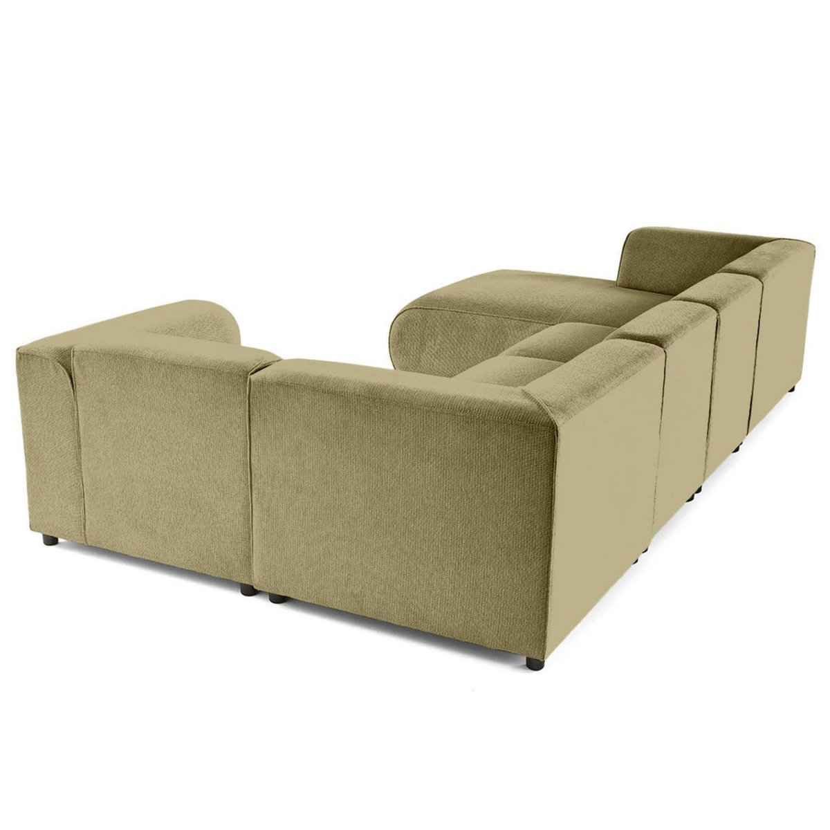 LISA DESIGN Suaro - canapé modulable panoramique d'angle droit 7 places en tissu texturé