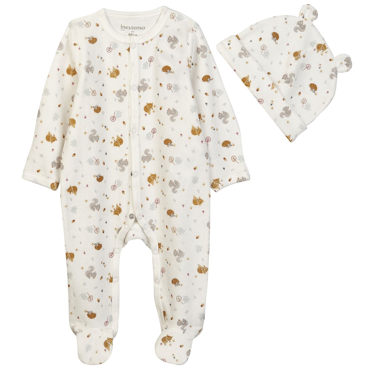 INEXTENSO Dors bien + bonnet velours bébé 