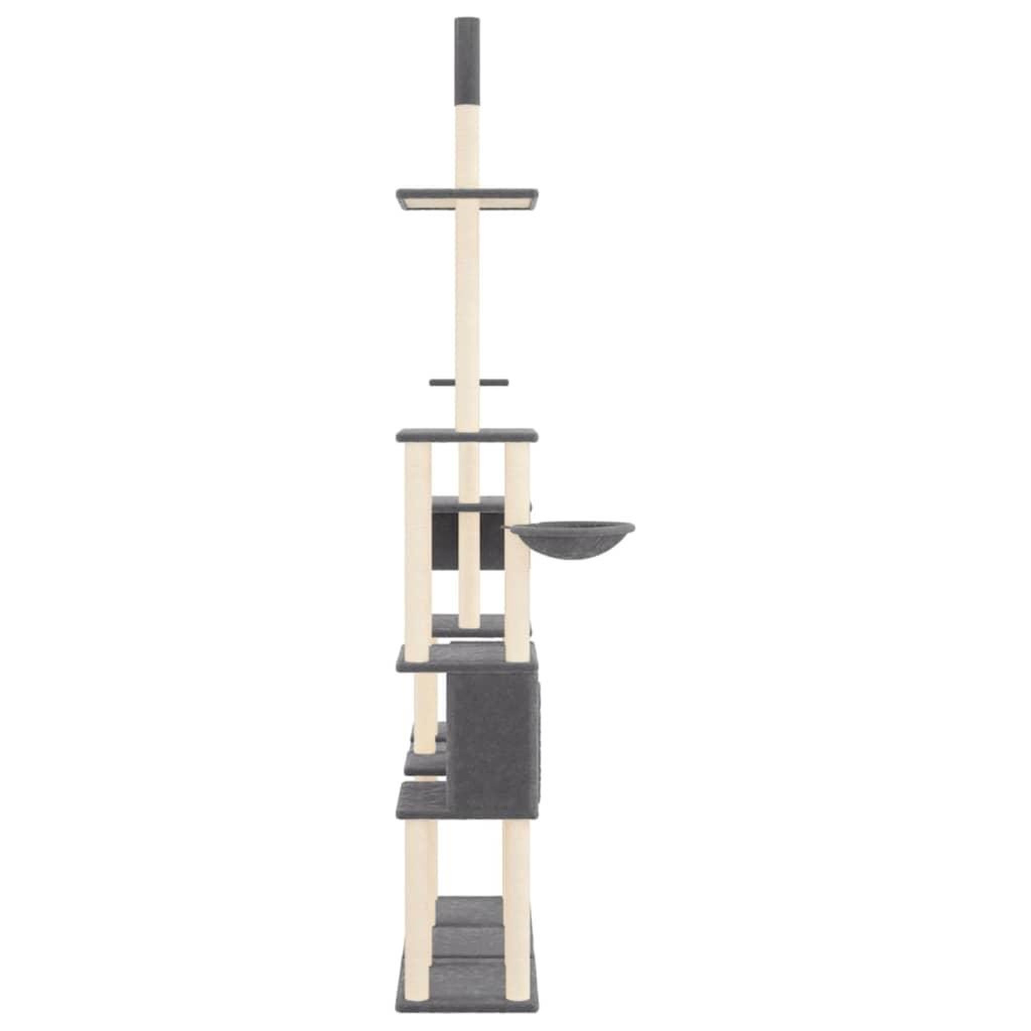 Voir la diapositive 4 : VIDAXL Arbre a chat avec griffoirs en sisal Gris fonce 279 cm