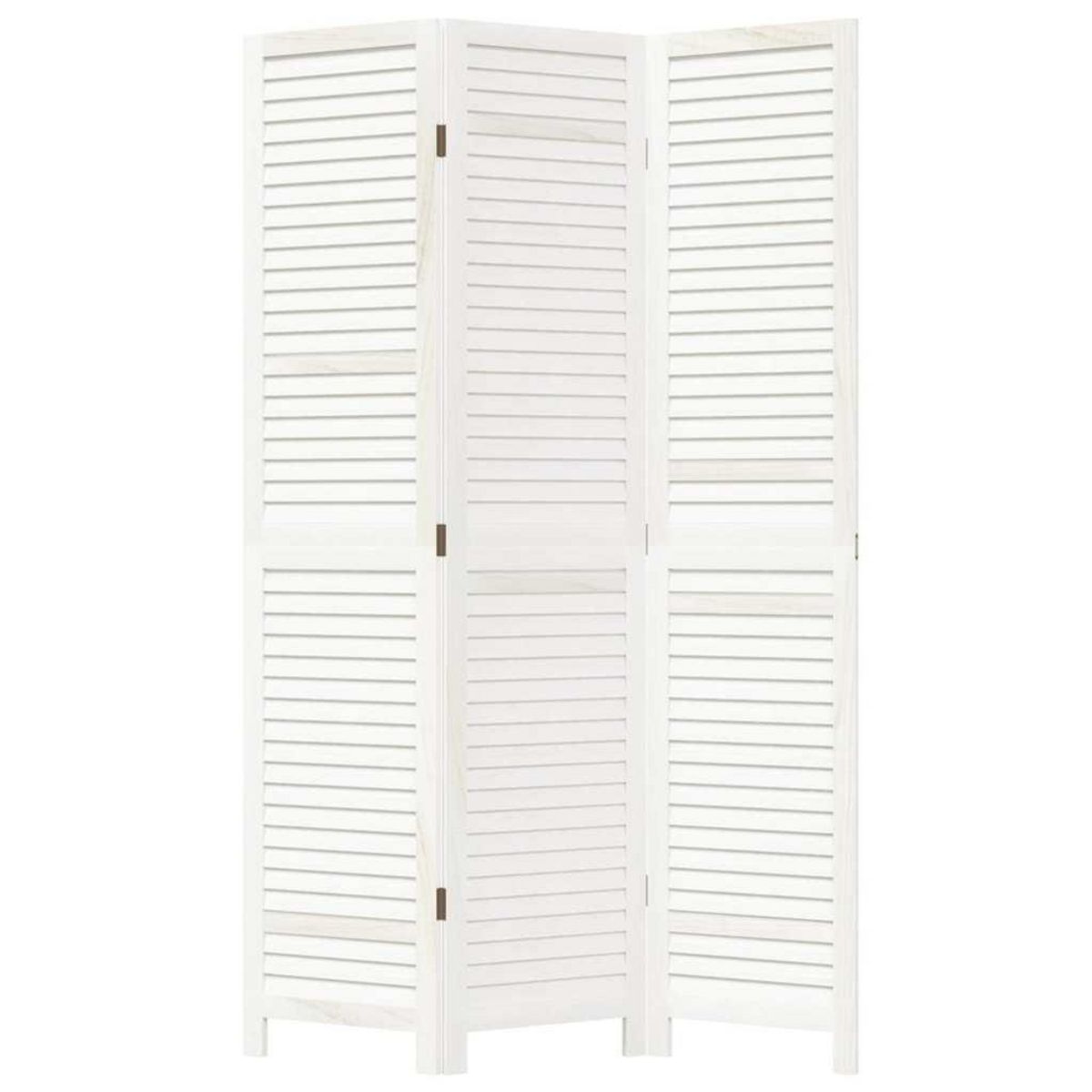 VIDAXL Cloison de separation 3 panneaux blanc bois de paulownia massif