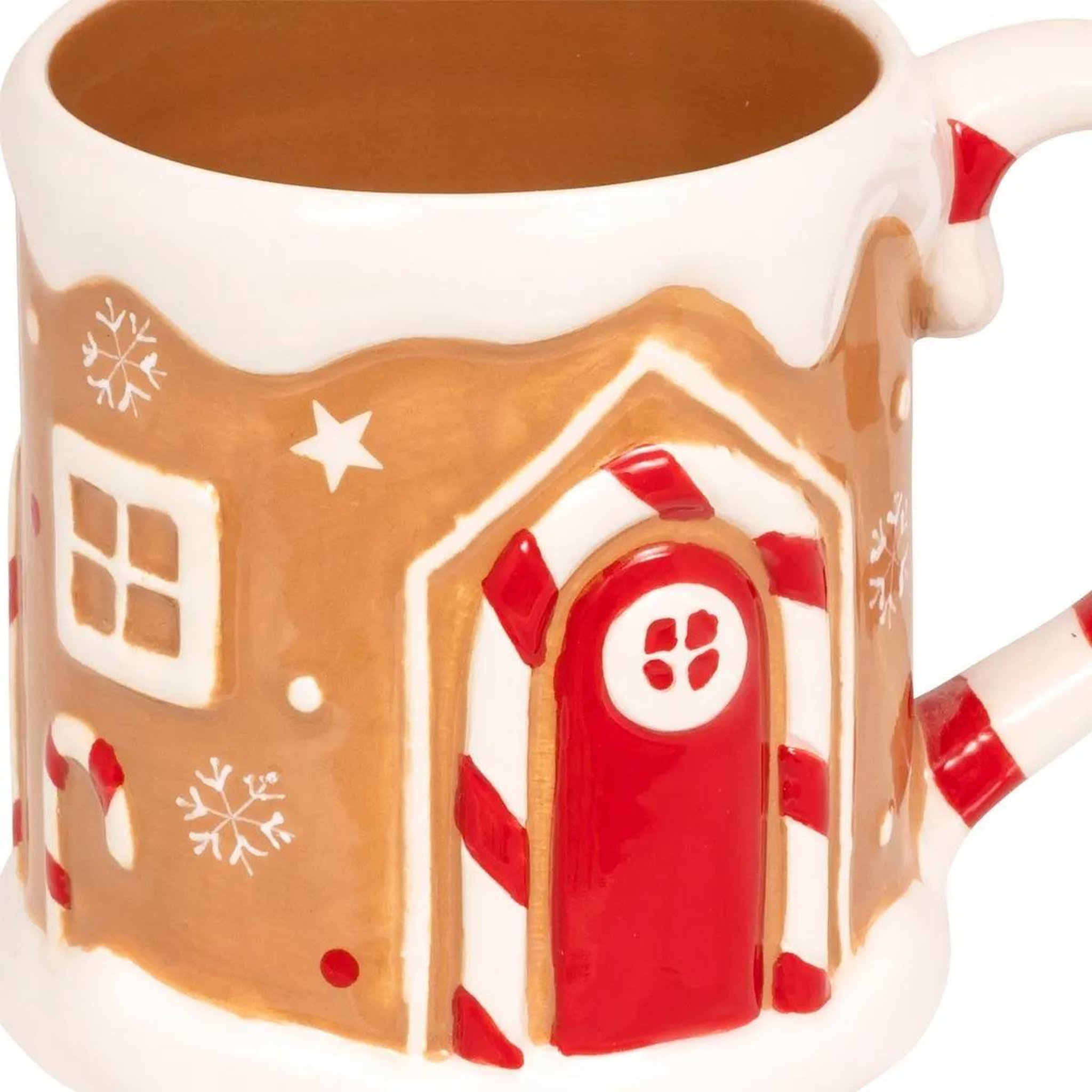 Voir la diapositive 2 : ATMOSPHERA Mug de noël  maison pain d'épice  50cl marron