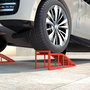 Voir la diapositive 4 : HOMCOM Lot de 2 rampes de levage pour voiture en acier - 1T levée max. 220 mm - rouge