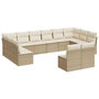 Voir la diapositive 2 : VIDAXL Salon de jardin avec coussins 12 pcs beige resine tressee