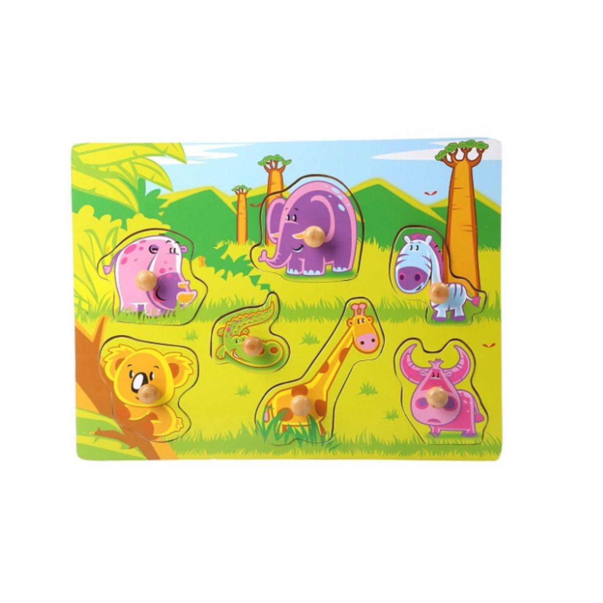 One Two Fun Mon puzzle en bois 7pièces