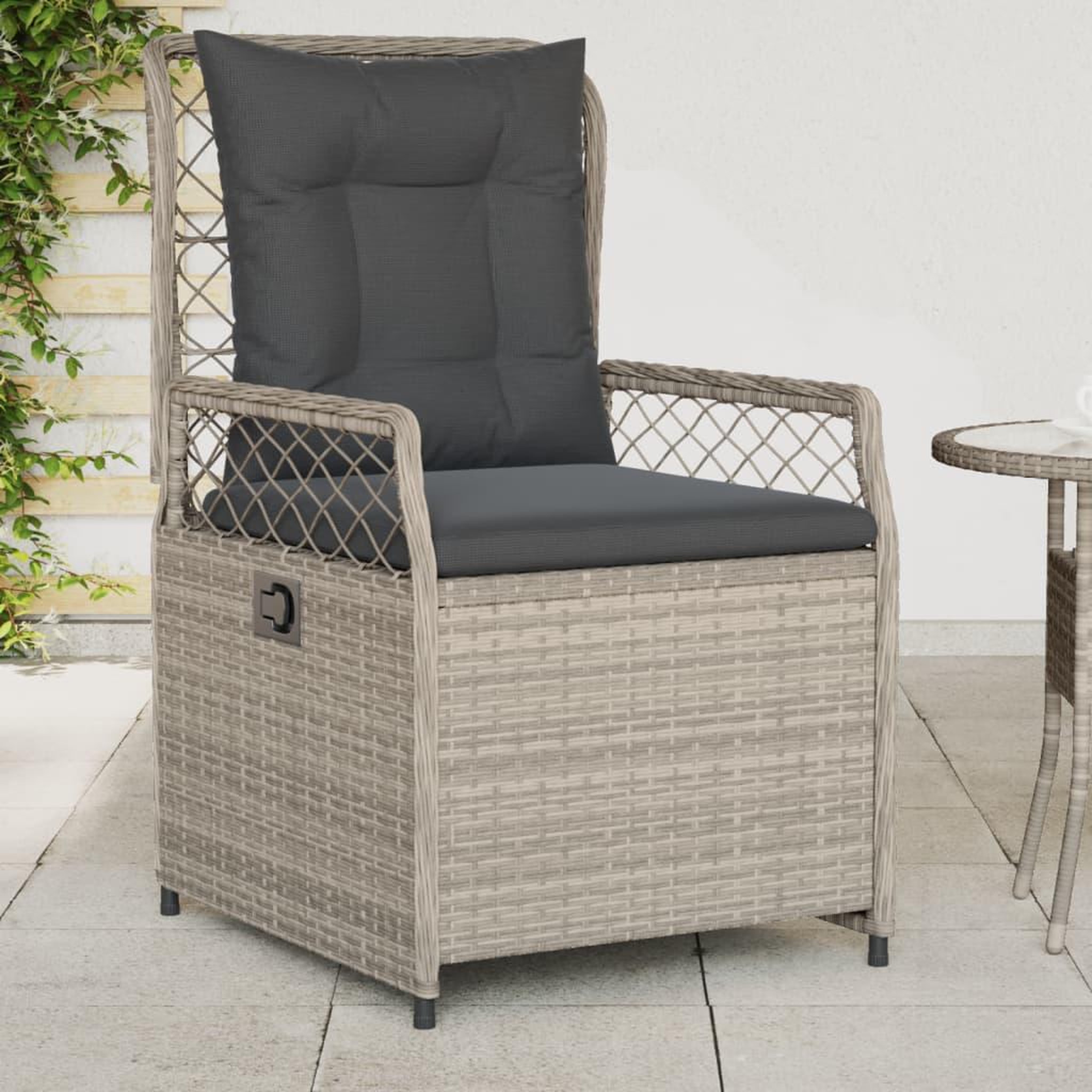 VIDAXL Chaises inclinables de jardin lot de2 gris clair resine tressee