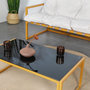 Voir la diapositive 4 : CONCEPT USINE Salon de jardin 6 places contemporain marron et coussins beiges RABAT