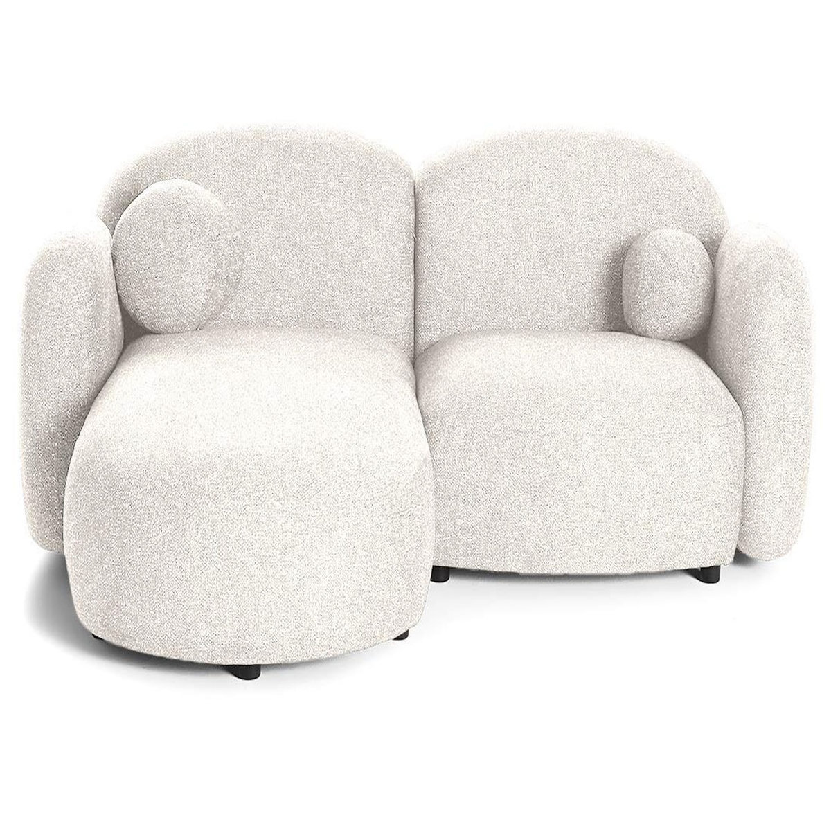 LISA DESIGN Velris - canapé d'angle gauche 3 places en tissu moucheté