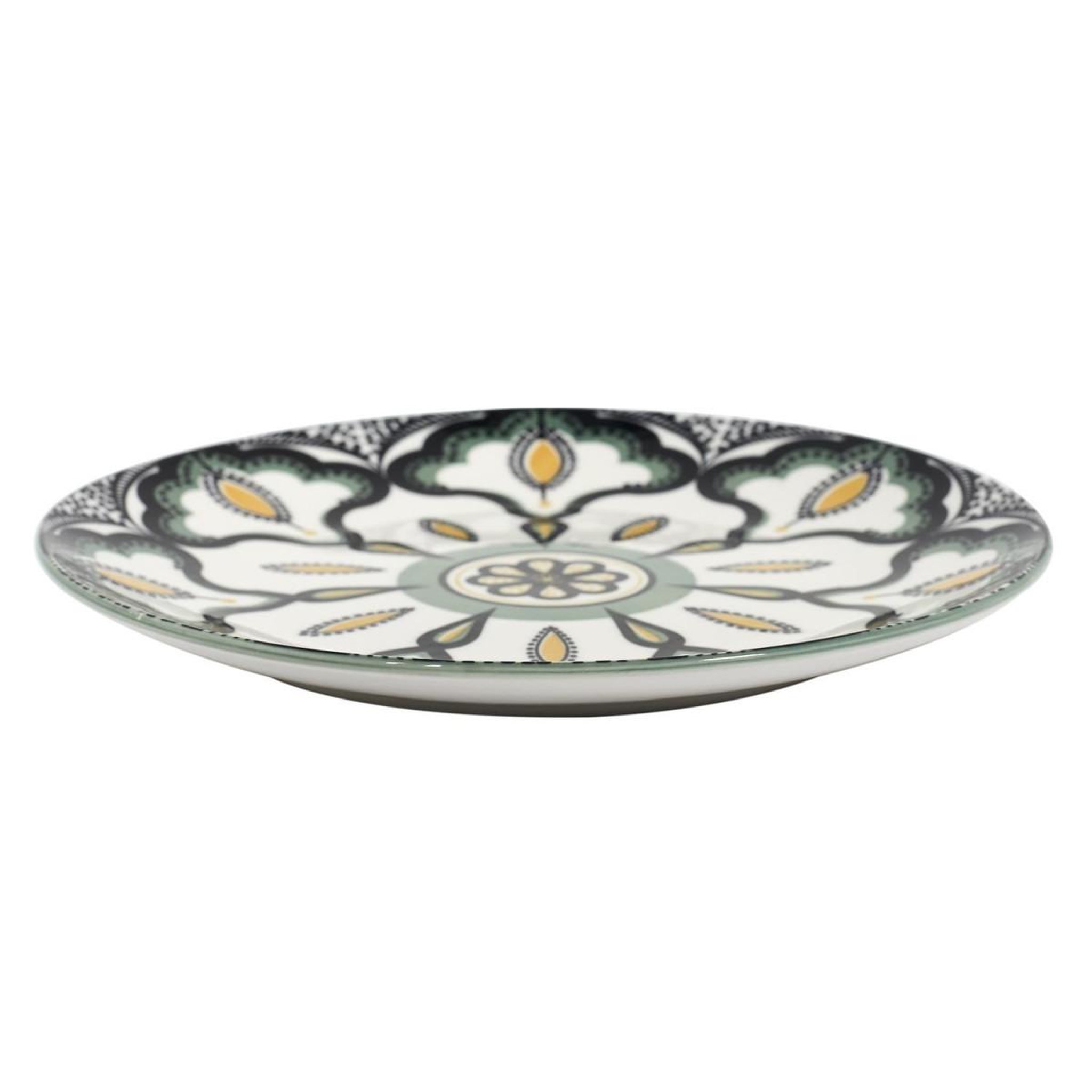 Voir la diapositive 2 : The Home Deco Factory Lot de 6 assiettes à dessert  mandala  19cm vert