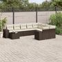 Voir la diapositive 1 : VIDAXL Salon de jardin 10 pcs avec coussins marron resine tressee