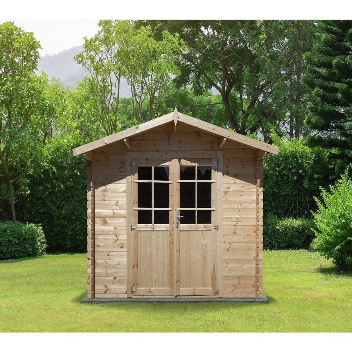 Habitat et Jardin Abri de jardin bois 9.4 m²  Lys  - 320 x 298 x 225 cm - 28 mm
