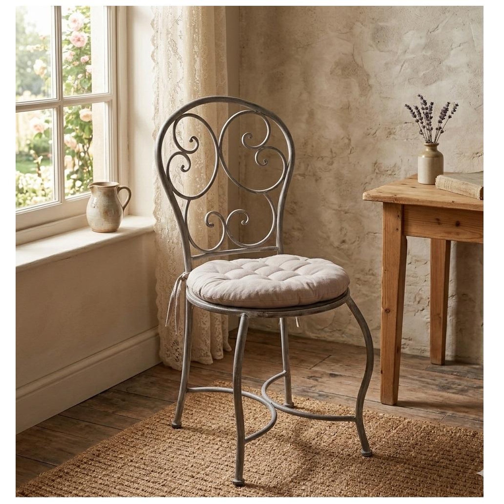 Voir la diapositive 2 : Eden Galette de chaise ronde panama