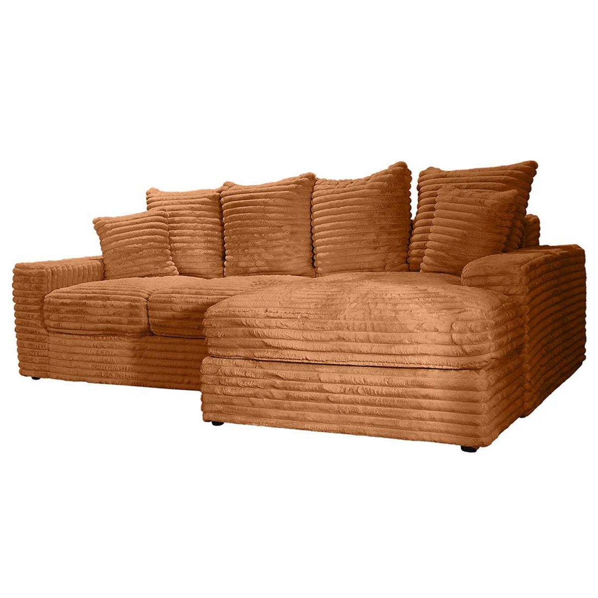 LISA DESIGN Andy - canapé d'angle droit 4 places en fausse fourrure côtelée