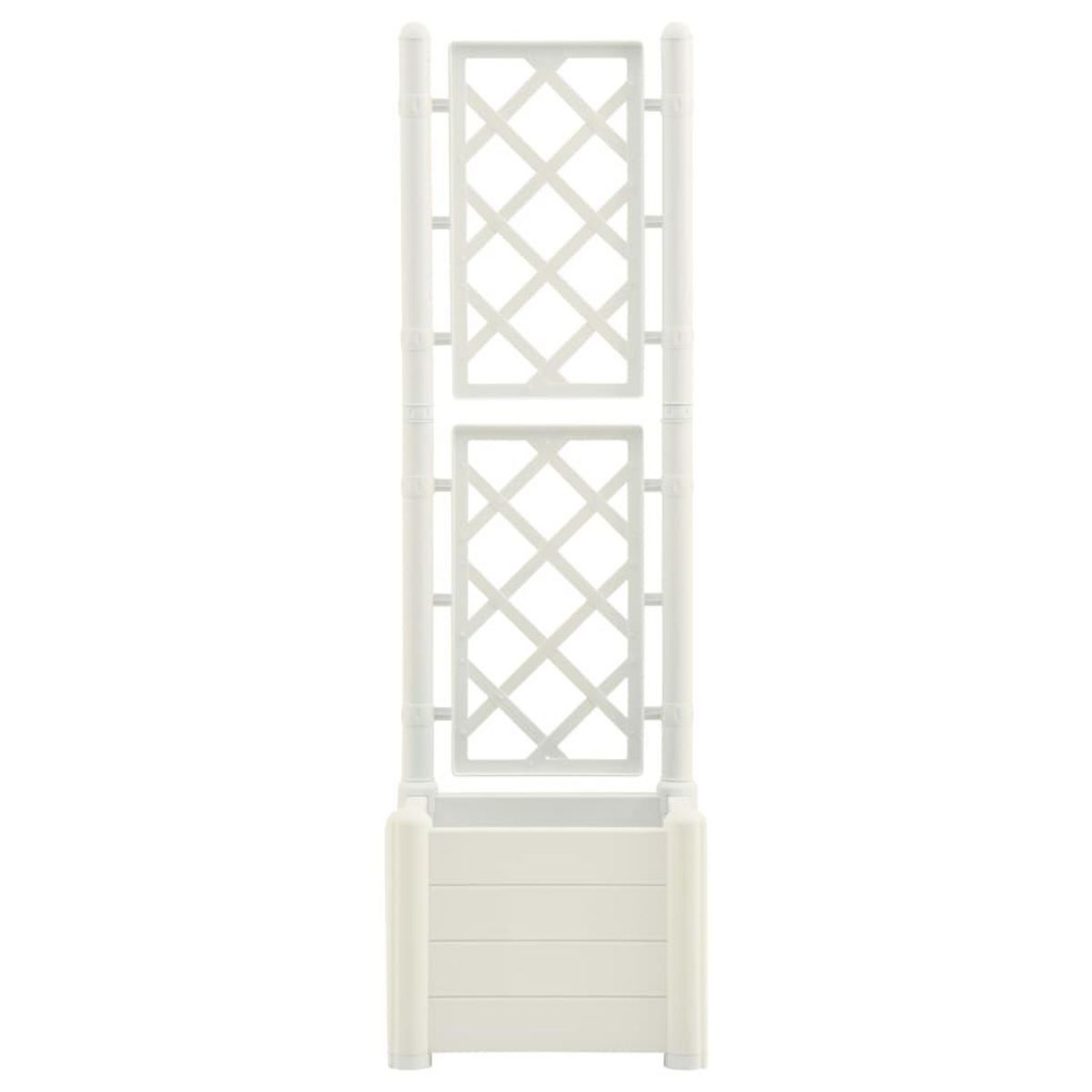 VIDAXL Jardiniere avec treillis 43x43x142 cm PP Blanc