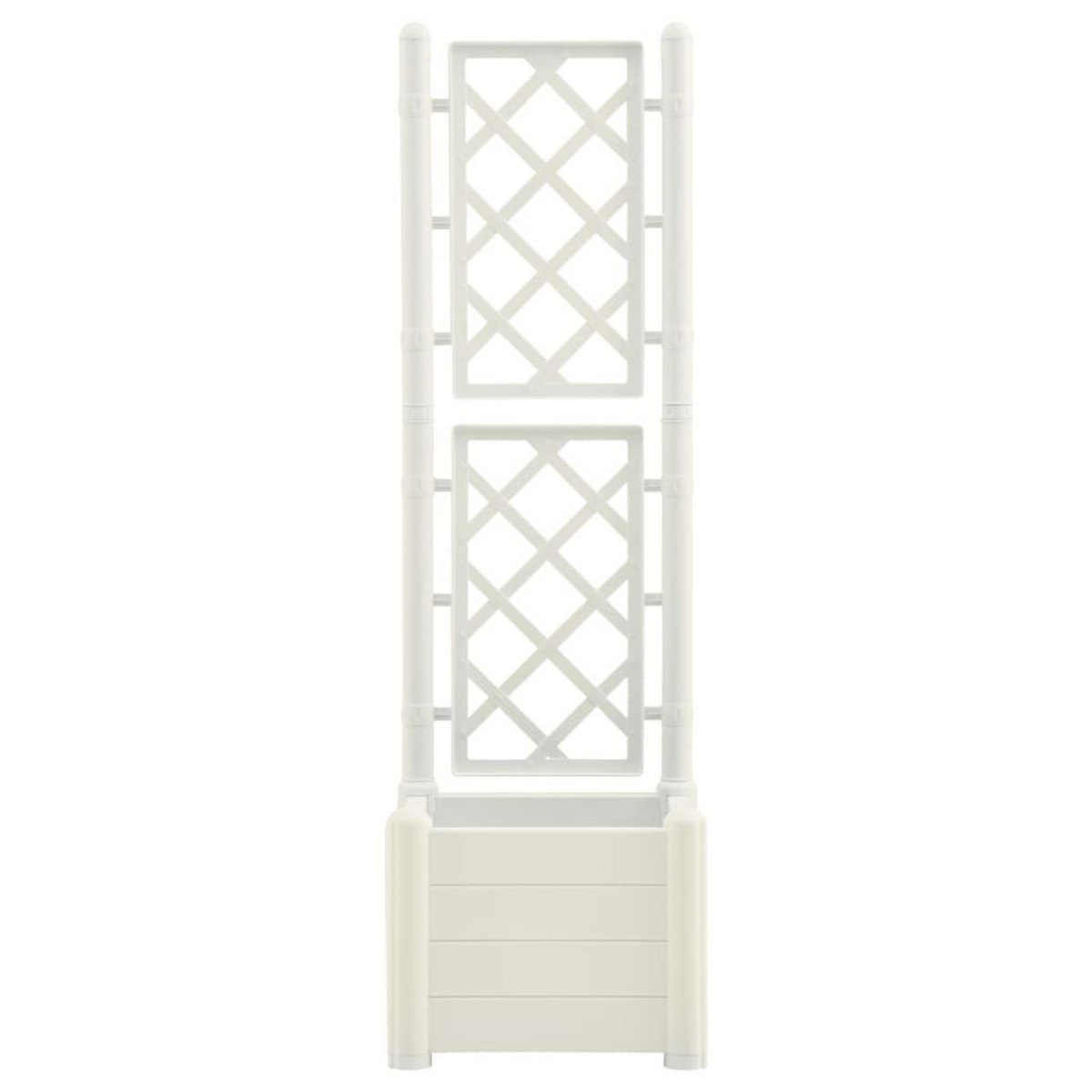 VIDAXL Jardiniere avec treillis 43x43x142 cm PP Blanc