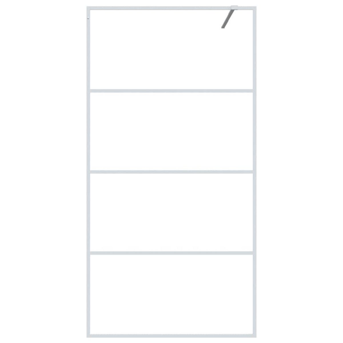 VIDAXL Paroi de douche Blanc 100x195 cm Verre ESG transparent