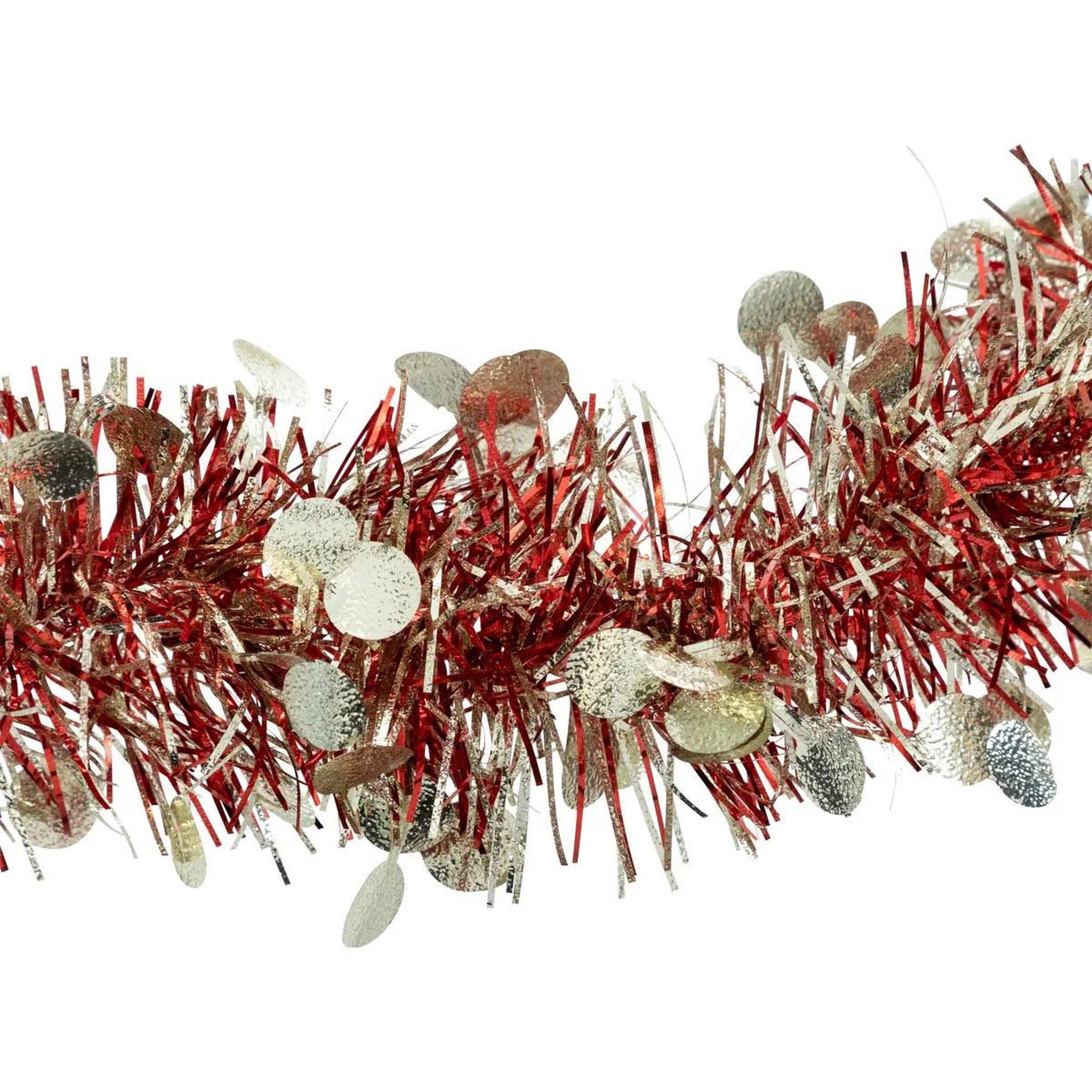 Voir la diapositive 2 : ATMOSPHERA Guirlande de noël pois  colorama  200cm rouge & or