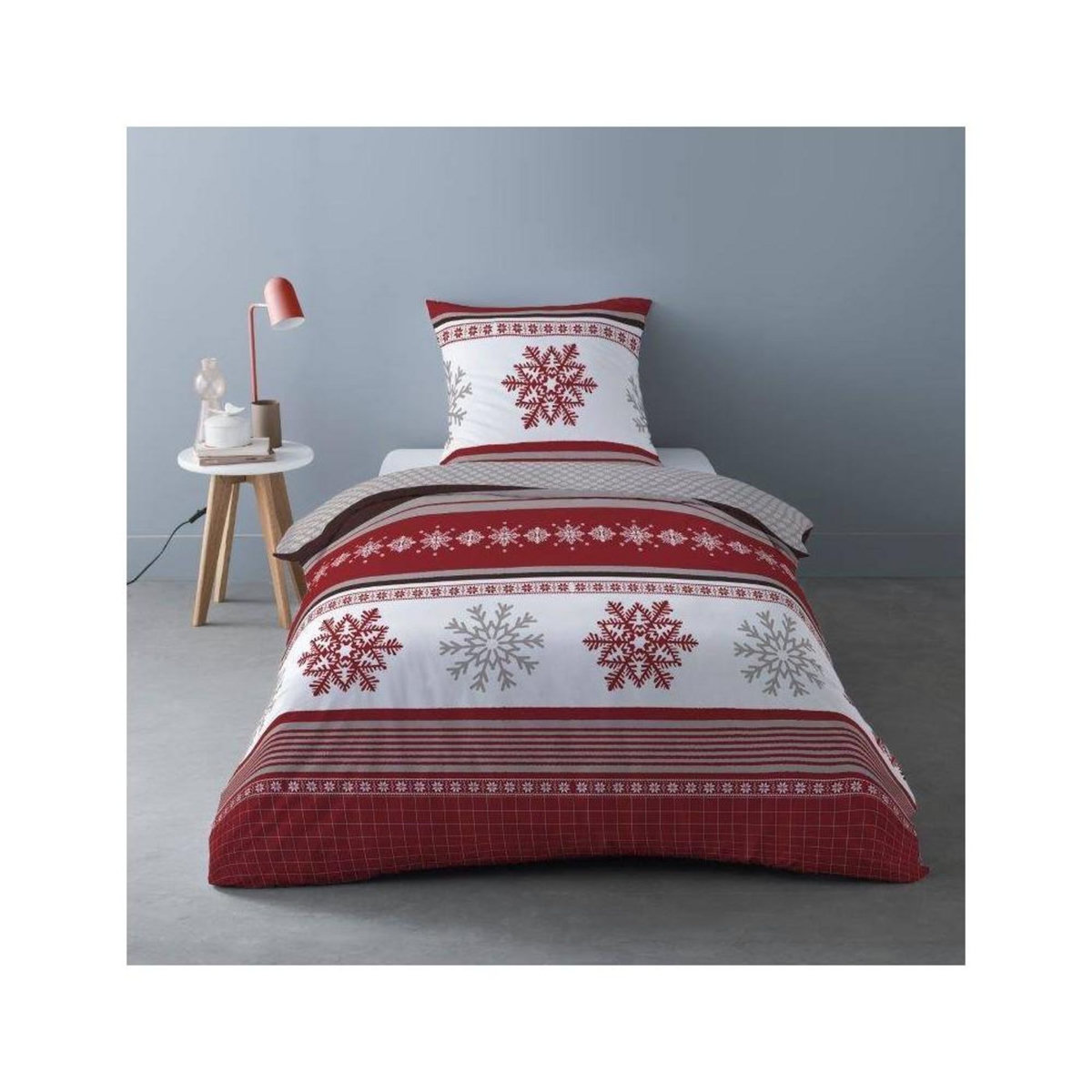 Dourev Housse de couette Flanelle 140x200 ADELE + 1 taie