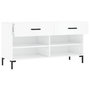 Voir la diapositive 5 : VIDAXL Banc à chaussures blanc brillant 102x35x55 cm bois d ingénierie