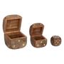 Voir la diapositive 3 : ATMOSPHERA Lot de 3 Dés Déco en Bois  Roger  10cm Marron