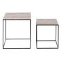 Voir la diapositive 2 : Paris Prix Lot de 2 Tables Gigognes  Haus  55cm Argent & Noir