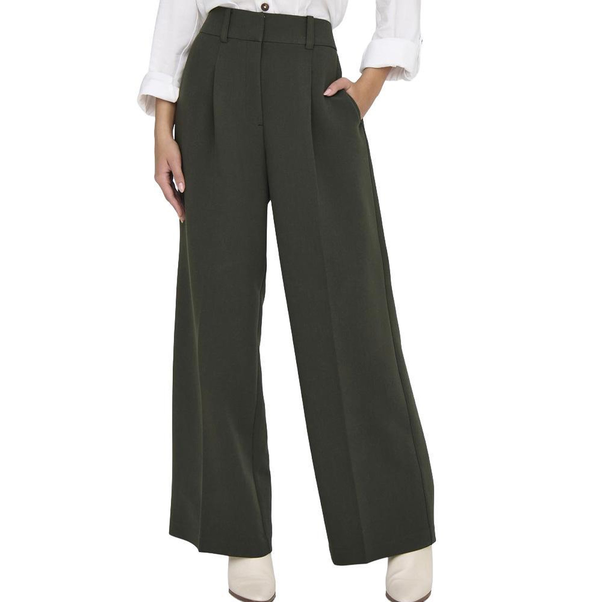 JACQUELINE DE YONG Pantalon Kaki Femme JDY Cille. Coloris disponibles : Vert
