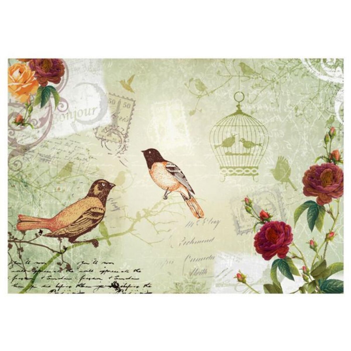 Paris Prix Papier Peint  Vintage Birds