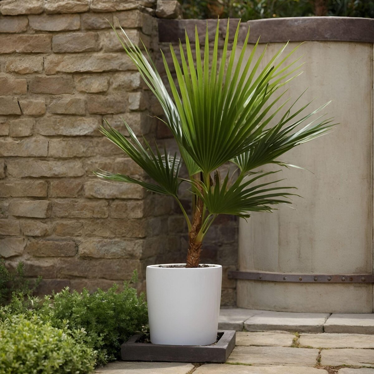 PLANT IN A BOX Palmier de Washington - Set de 2 - Washingtonia robusta - H70-90cm - ⌀21cm