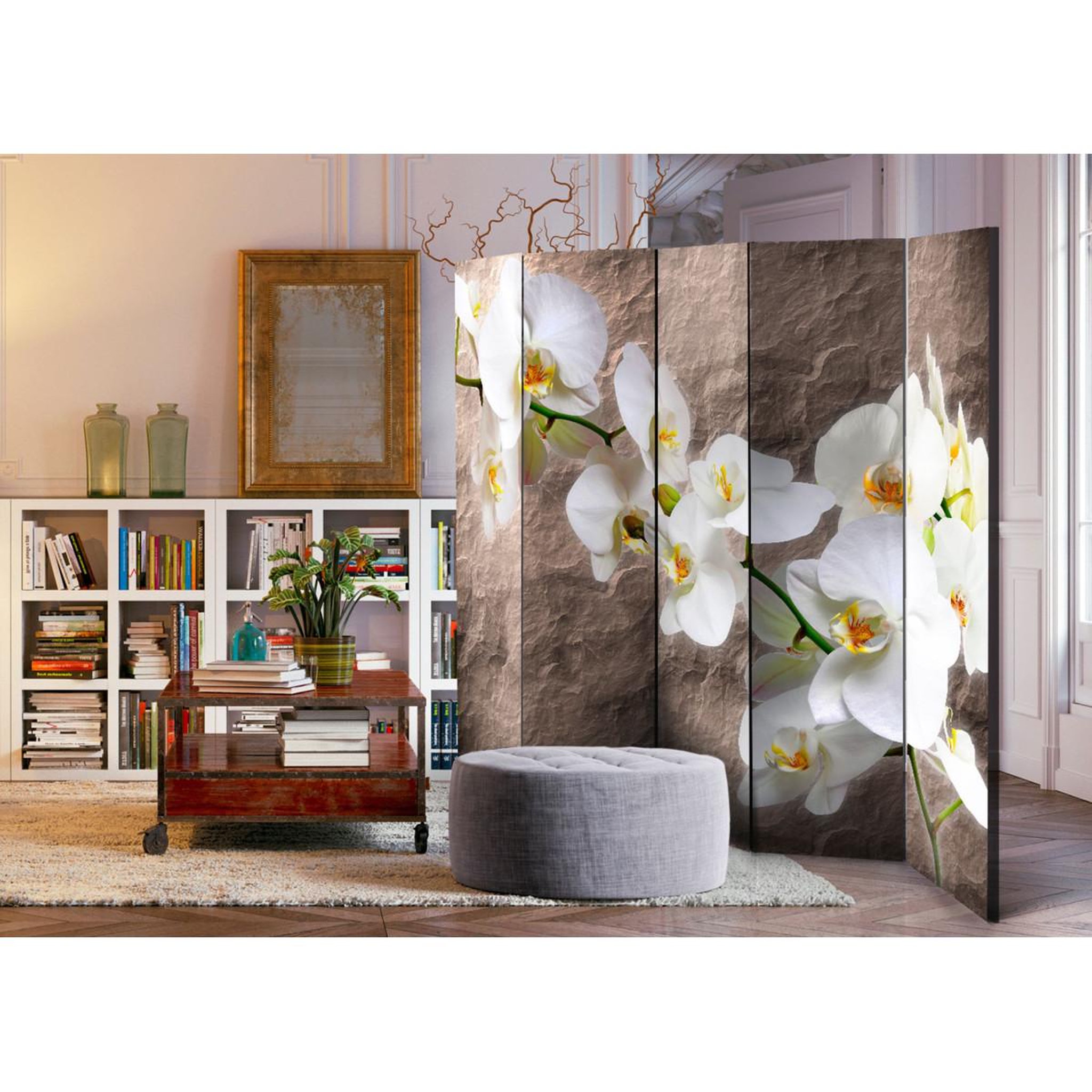 Voir la diapositive 2 : Paris Prix Paravent 5 volets  impeccability of the orchid  172x225cm