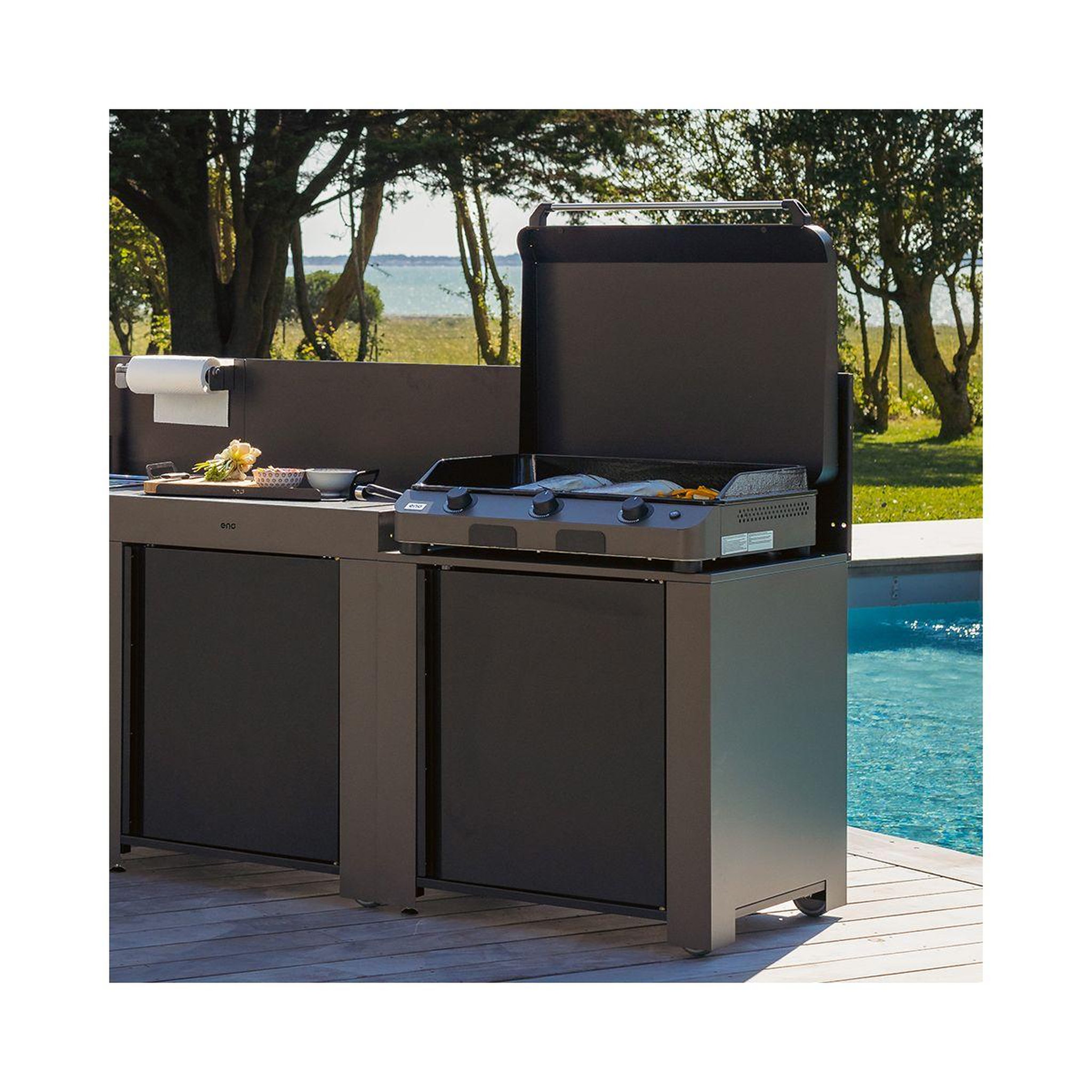 Voir la diapositive 4 : Eno Chariot plancha plancha gris cargo