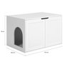 Voir la diapositive 4 : ID MARKET Maison de toilette chat cache-litière avec doubles portes blanc