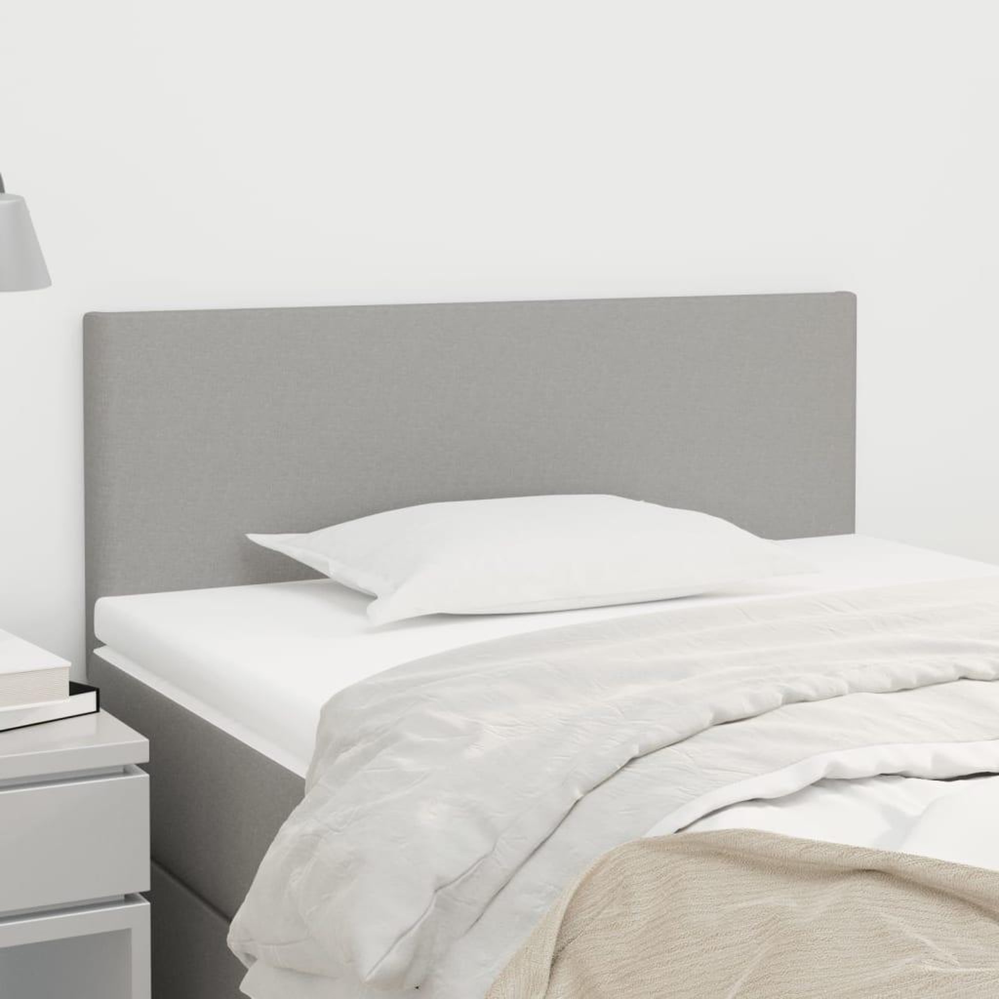 Voir la diapositive 1 : VIDAXL Tete de lit Gris clair 100x5x78/88 cm Tissu
