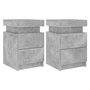 Voir la diapositive 2 : VIDAXL Tables de chevet avec lumieres LED 2 pcs gris beton 35x39x55 cm