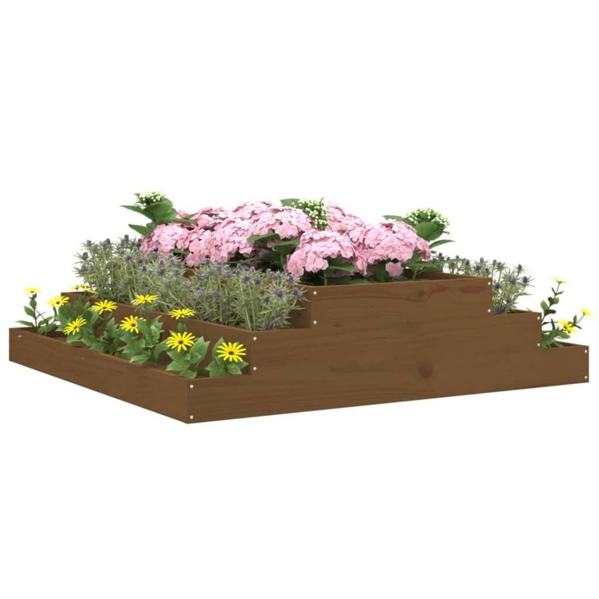 VIDAXL Jardiniere Marron miel 110x110x27 cm Bois massif de pin