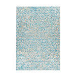 Paris Prix Tapis en Cuir Fait Main  Finish  Turquoise & Or. Coloris disponibles : Bleu