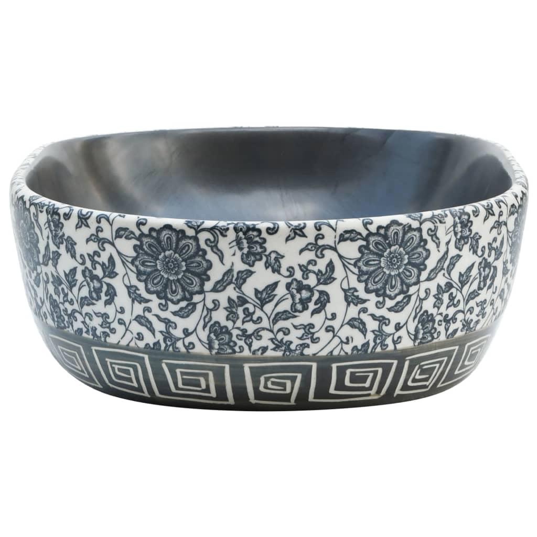 Voir la diapositive 5 : VIDAXL Vasque a poser noir et bleu ovale 47x33x13 cm ceramique