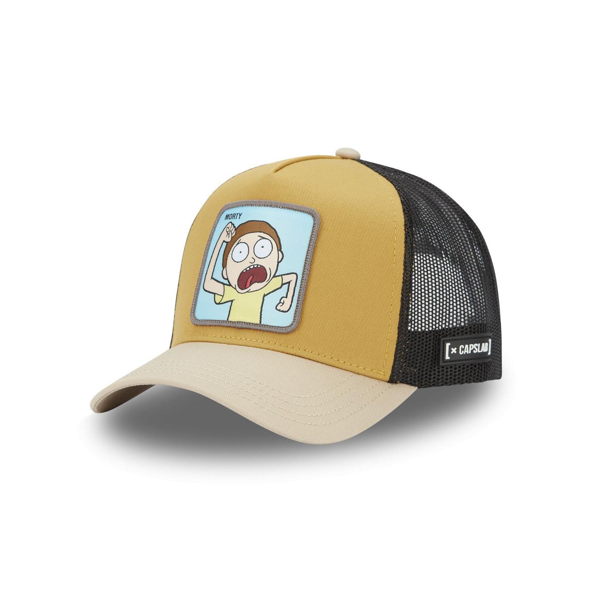 Voir la diapositive 1 : CAPSLAB Casquette trucker en coton avec filet Rick & Morty Yellow