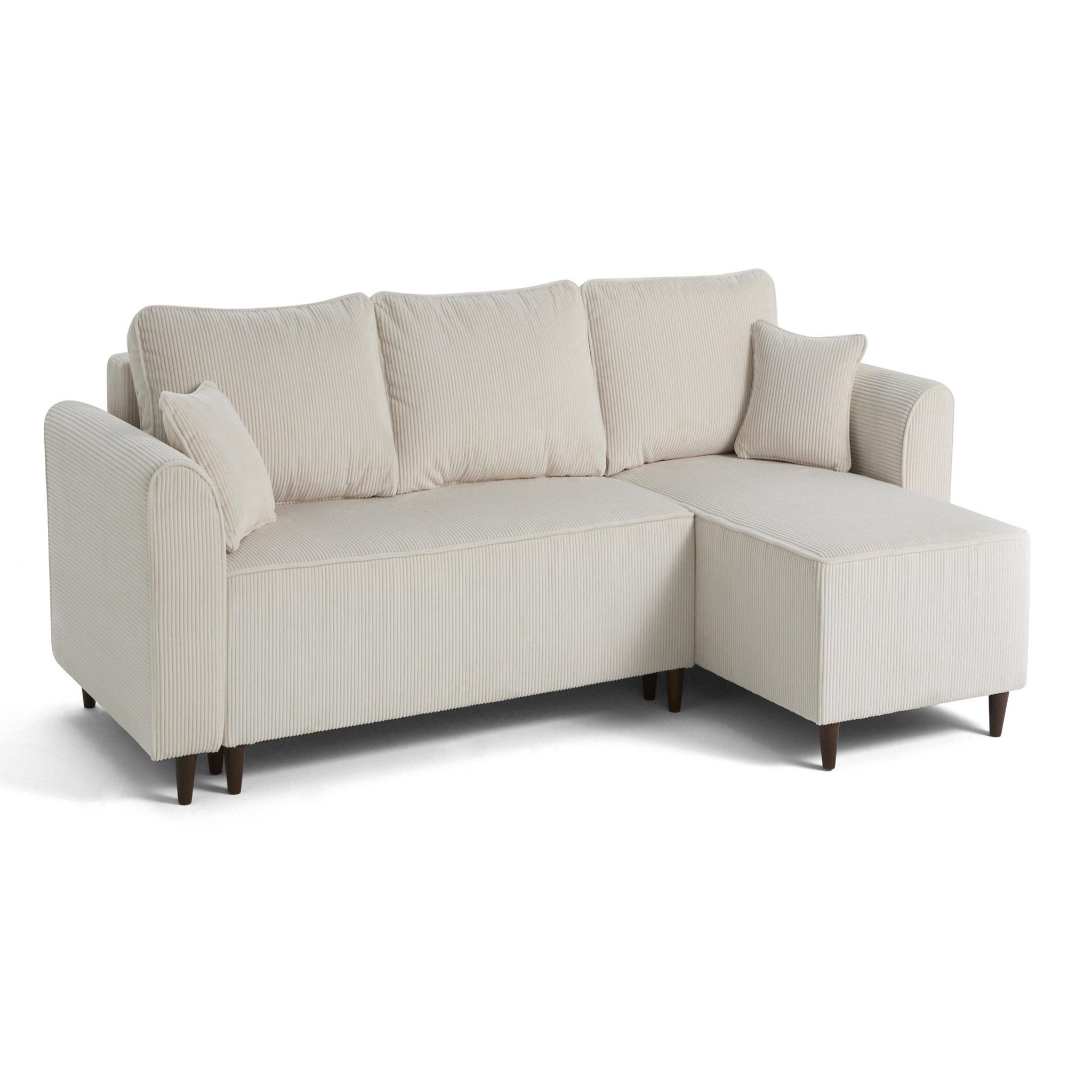 Voir la diapositive 2 : BEST MOBILIER Saphir - canapé d'angle réversible 4 places - convertible avec coffre - en velours côtelé