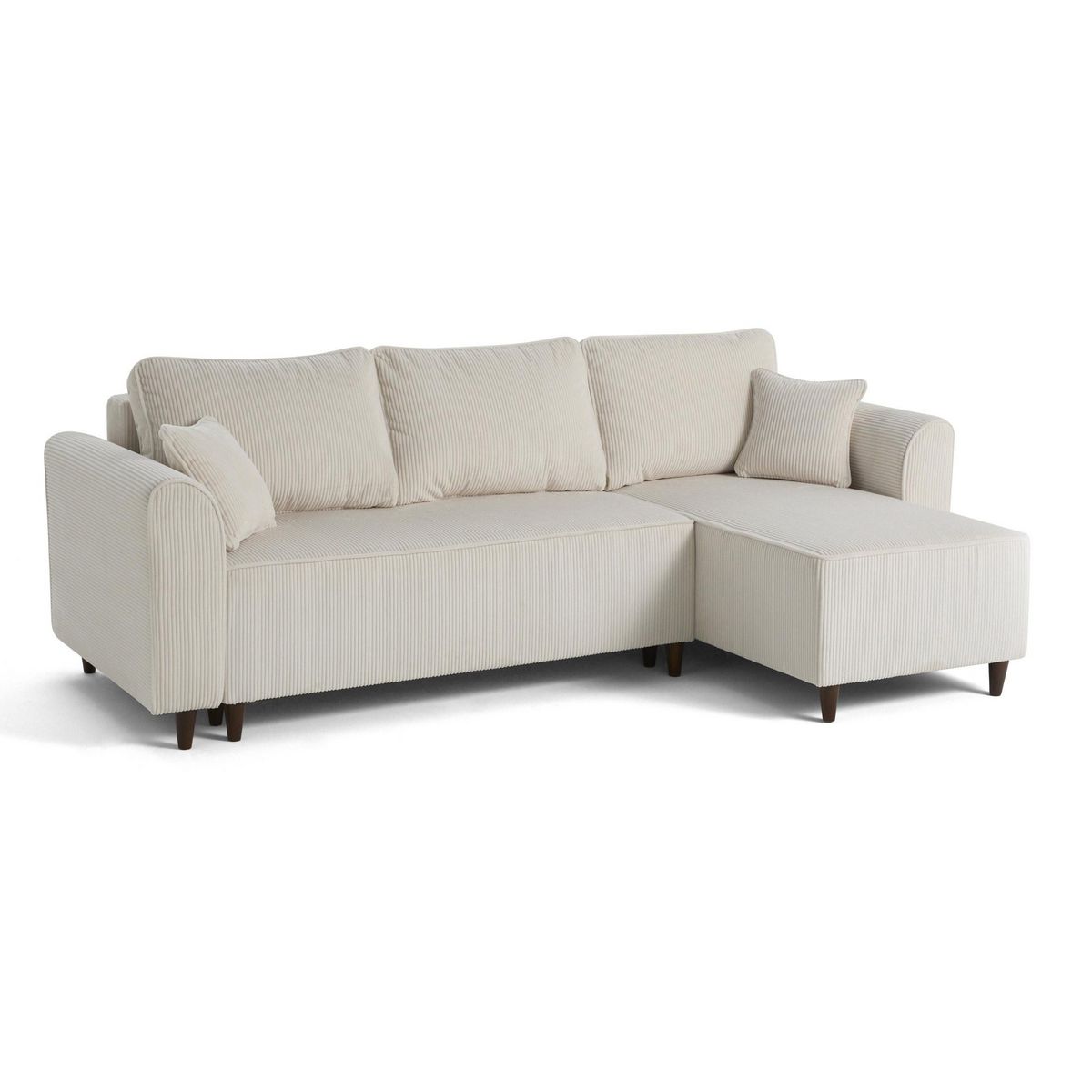 BEST MOBILIER Saphir - canapé d'angle réversible 4 places - convertible avec coffre - en velours côtelé