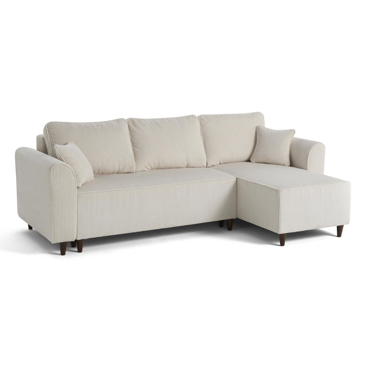 BEST MOBILIER Saphir - canapé d'angle réversible 4 places - convertible avec coffre - en velours côtelé