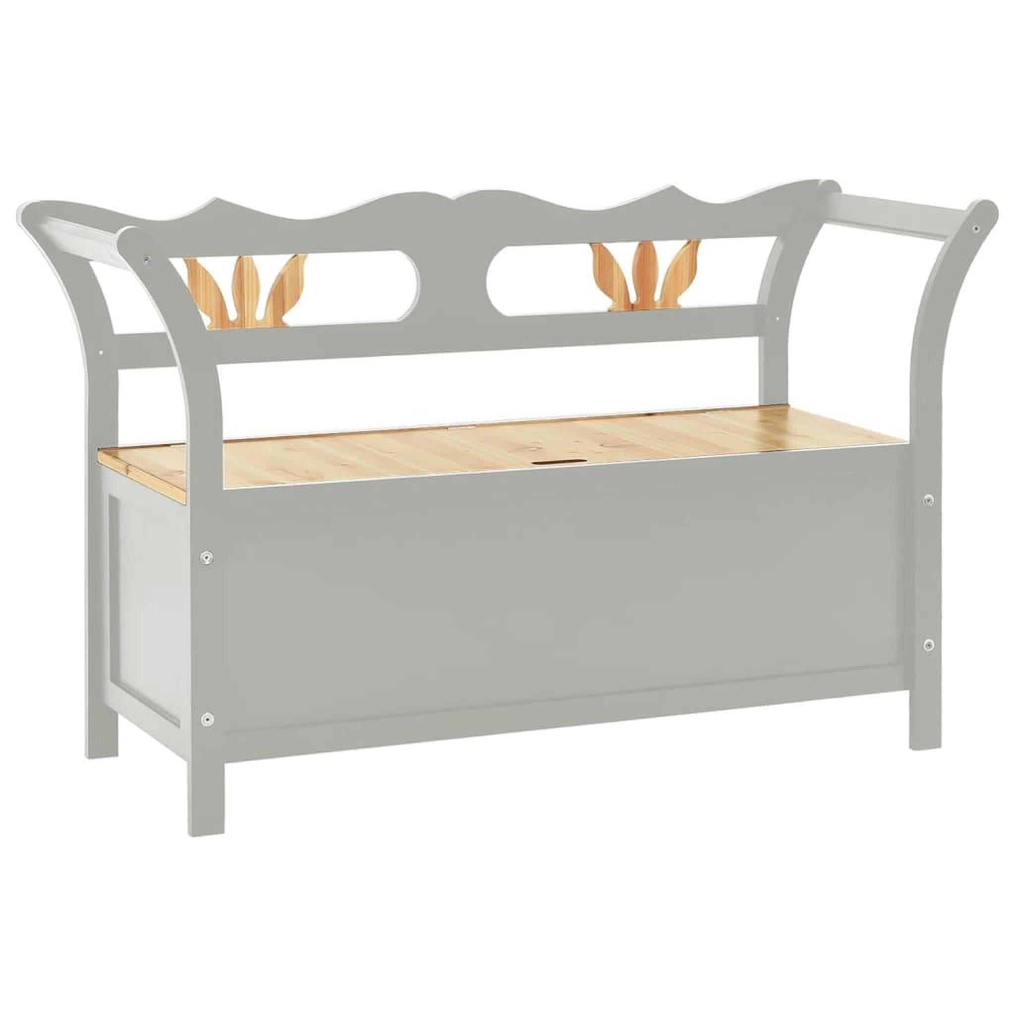 Voir la diapositive 2 : VIDAXL Banc Gris 107x45x75,5 cm Bois de sapin solide