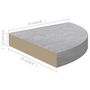 Voir la diapositive 6 : VIDAXL Etageres d'angle murales 4 pcs Gris beton 25x25x3,8 cm MDF